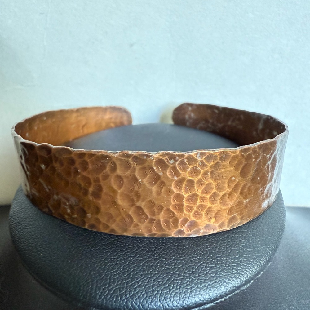 Vintage Hammered Copper Cuff Bracelet